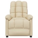 vidaXL Fauteuil de massage Crème Tissu