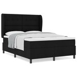Lit Box Spring vidaXL avec Matelas en Noir  160x200 cm  Tissu