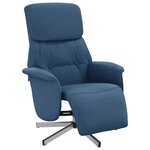 vidaXL Fauteuil inclinable avec repose-pieds bleu tissu