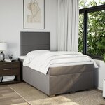 vidaXL Sommier à lattes de lit avec matelas Taupe 120x200 cm Tissu