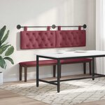 vidaXL Tête de lit suspendue Avec lumière LED Bordeaux Tissu