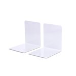 Lot de 2 Serre-livres métallique large 14 x 12 x 14 cm magnétique Gris MAUL