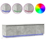 vidaXL Meuble TV avec LED Gris béton 180 x 38 x 49 cm