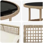 vidaXL Ensemble de salle à manger pour jardin 5 Pièces Beige Poly rotin