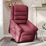 vidaXL Fauteuil inclinable de massage électrique Rouge bordeaux Tissu