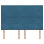 Tête de lit capitonnée bleu foncé 140 cm en velours