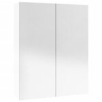 vidaXL Armoire à miroir de salle de bain 60x15x75cm MDF Blanc brillant