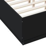 vidaXL Cadre de lit noir 120x190 cm bois d'ingénierie