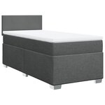vidaXL Sommier à lattes de lit avec matelas Gris foncé 80x200 cm Tissu