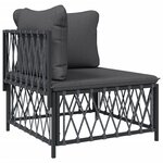 Salon de jardin meuble d'extérieur ensemble de mobilier avec coussins 4 pièces anthracite acier 02_0018292
