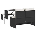 vidaXL Ensemble à manger de jardin avec coussins 3 Pièces Noir