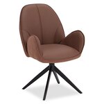 Chaise oeuf moderne cuir bouclé marron