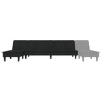 vidaXL Canapé-lit en forme de L noir 255x140x70 cm velours