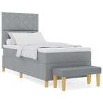 vidaXL Lit à ressorts avec matelas Gris clair 90 x 190 cm tissu