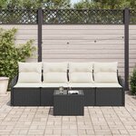 vidaXL Ensemble de canapé de jardin Noir polyrotin