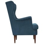 vidaXL Fauteuil Bleu Velours