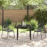 vidaXL Ensemble de salle à manger pour jardin 3 Pièces Noir Poly rotin