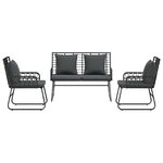 vidaXL Ensemble de salle à manger pour jardin 3 Pièces Noir et anthracite
