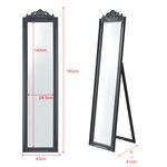 Miroir sur pied inclinable 160 x 40 cm gris foncé 03_0007963