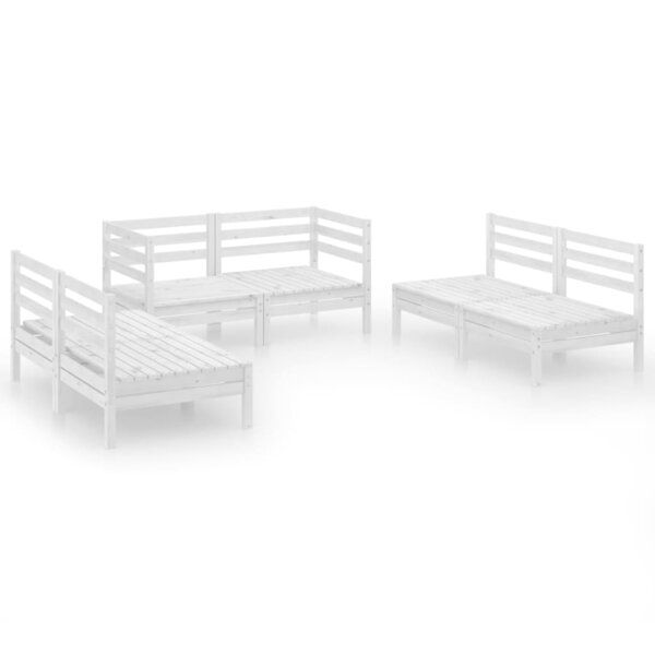 Salon de jardin meuble d'extérieur ensemble de mobilier 6 pièces blanc bois de pin massif 02_0016964