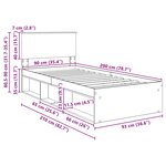 vidaXL Cadre de lit Chêne fumé 90 x 200 cm Bois d'ingénierie
