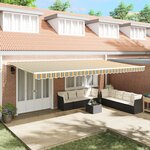 vidaXL Tissu de remplacement de store pour cadre de 6x3 m vert et jaune