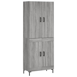 vidaXL Buffet haut Sonoma gris 69 5x34x180 cm Bois d'ingénierie