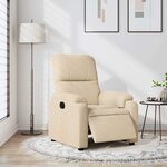 vidaXL Fauteuil inclinable électrique crème tissu microfibre