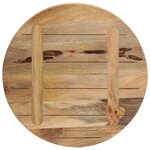vidaXL Dessus de table Ø 50x1 5 cm rond bois massif de manguier brut