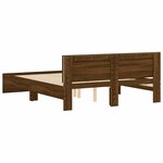 vidaXL Cadre de lit avec tête de lit et LED chêne marron 150x200 cm