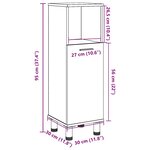 vidaXL Armoire de salle de bain Gris béton 30x30x95 cm Aggloméré