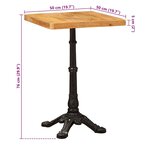 vidaXL Table de bistrot Marron 50 x 50 x 76 cm bois de manguier massif