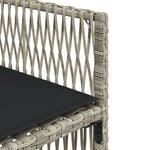 vidaXL Ensemble à manger de jardin et coussins 15 Pièces gris clair rotin