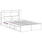 vidaXL Cadre de lit avec rangement Sonoma gris 140 x 190 cm