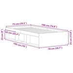 vidaXL Cadre de lit sans matelas gris béton 75x190 cm