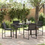 vidaXL Ensemble de salle à manger pour jardin 5 Pièces Noir