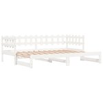 vidaXL Lit coulissant sans matelas blanc 2x(90x190) cm bois massif