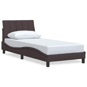 vidaXL Cadre de lit sans matelas Hanko marron foncé 80x200 cm tissu