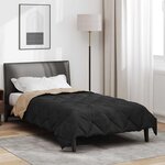 vidaXL Duvet complet toute l'année Noir et Taupe 220 x 135 cm