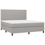 vidaXL Sommier à lattes de lit et matelas et LED Gris clair 160x200 cm