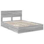 vidaXL Lit de Rangement Gris Sonoma 150 x 200 cm Bois d'ingénierie