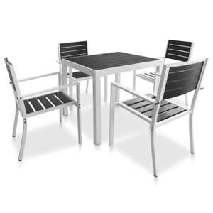 vidaXL Ensemble de Mobilier 5 Pièces Noir et Blanc