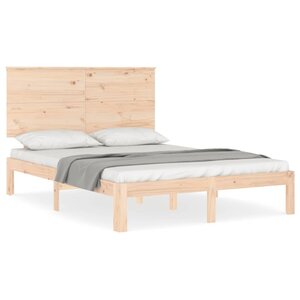 vidaXL Cadre de lit avec tête de lit 120x200 cm bois massif