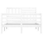 vidaXL Cadre de lit Blanc 120x190 cm Petit double Bois massif