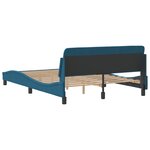 vidaXL Cadre de lit et tête de lit sans matelas bleu 140x200cm velours