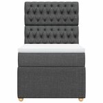 vidaXL Sommier à lattes de lit et matelas Gris foncé 90x190 cm Tissu