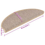 vidaXL Tapis d'escalier autocollants 15 Pièces 65x21x4 cm Beige clair