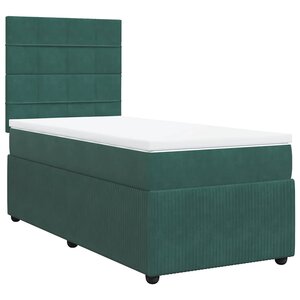 vidaXL Sommier à lattes de lit avec matelas Vert foncé 100x200 cm