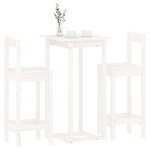 vidaXL Ensemble de bar 3 Pièces Blanc Bois de pin massif