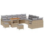 vidaXL Ensemble de canapé de jardin 13 Pièces Beige Poly rotin